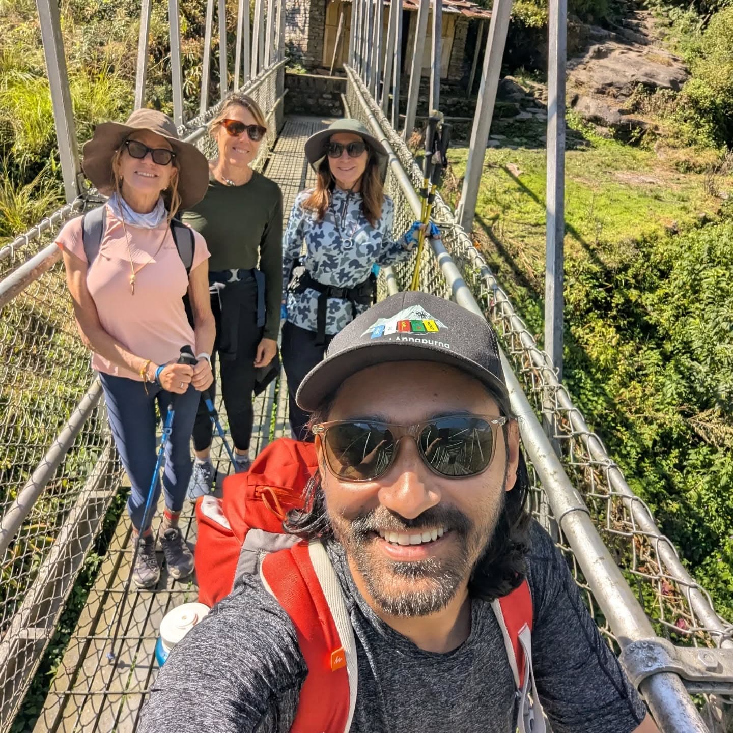 Deepak Thapa with a trekking group